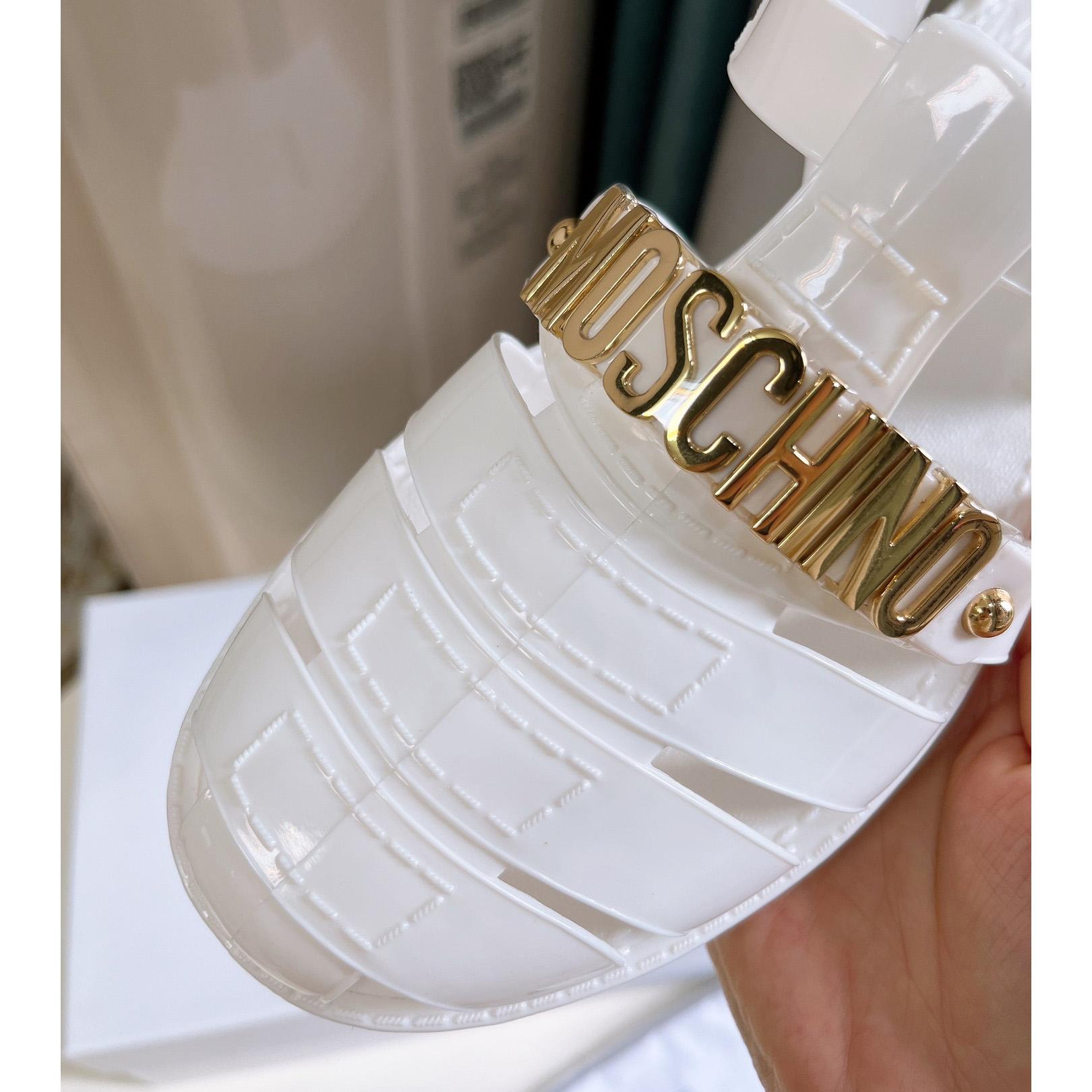 Moschino Logo-plaque Closed-Toe Sandals - PerfectKickZ