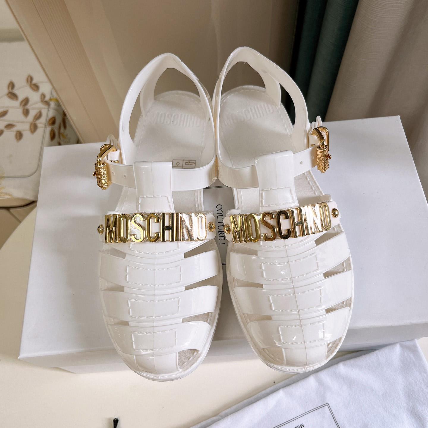Moschino Logo-plaque Closed-Toe Sandals - PerfectKickZ