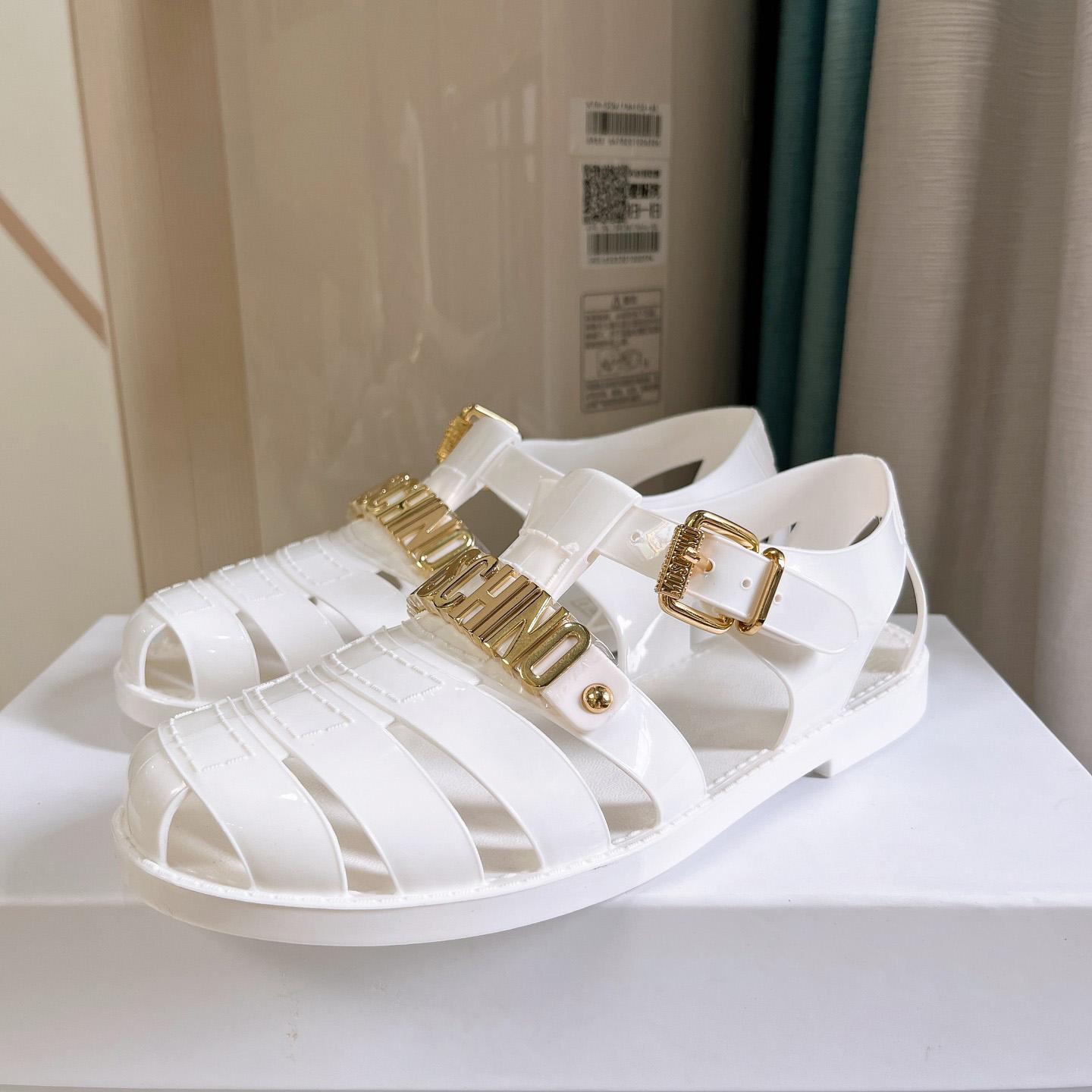 Moschino Logo-plaque Closed-Toe Sandals - PerfectKickZ