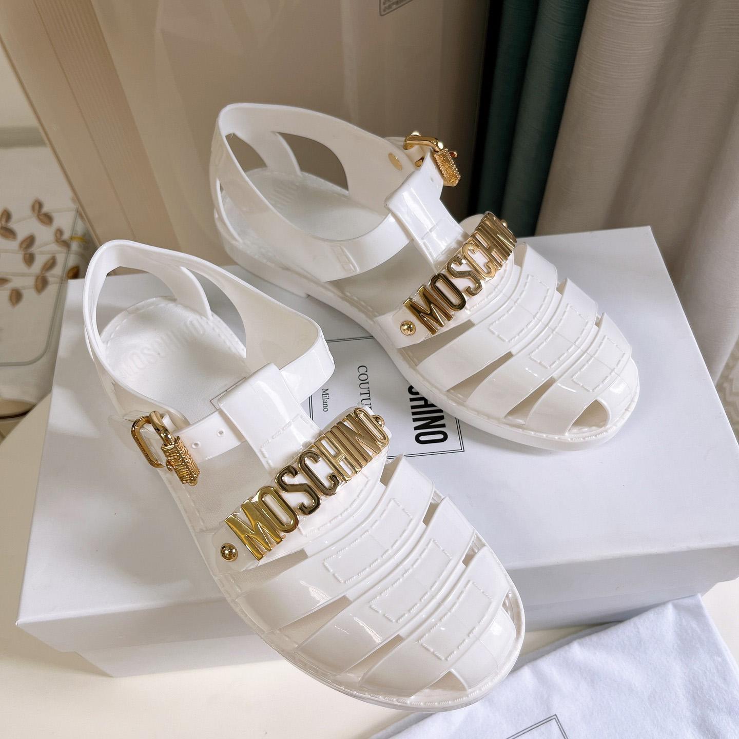 Moschino Logo-plaque Closed-Toe Sandals - PerfectKickZ