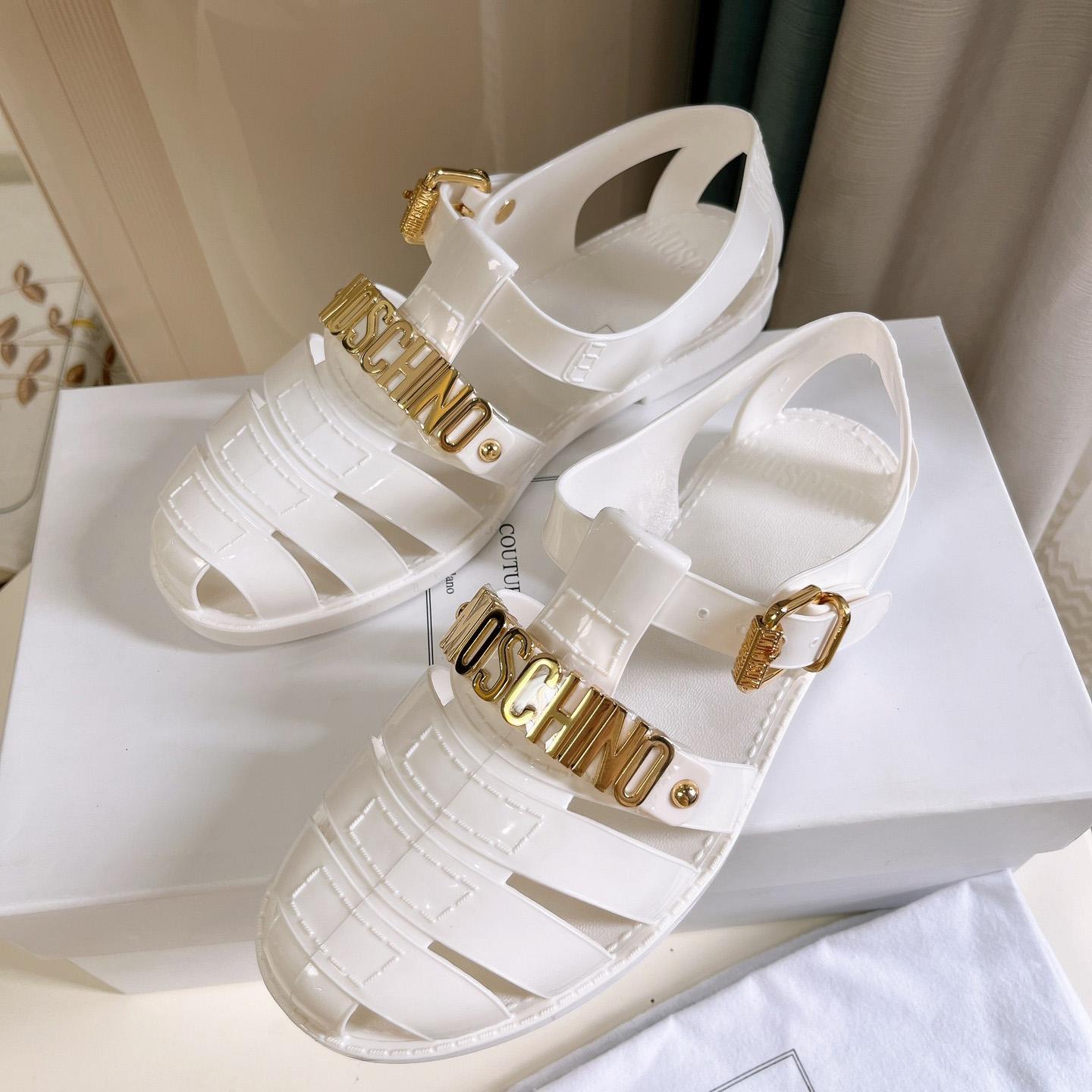 Moschino Logo-plaque Closed-Toe Sandals - PerfectKickZ