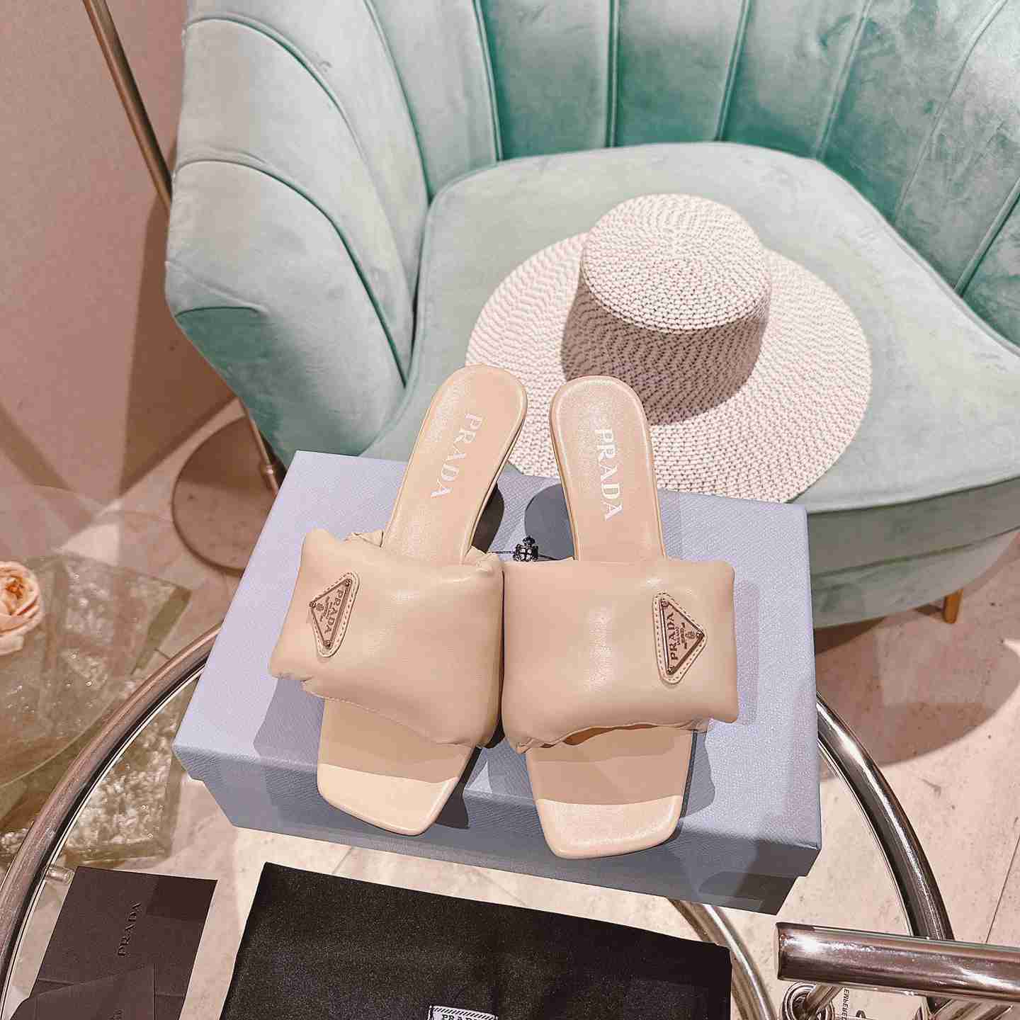 Prada Soft Padded Nappa Sandals - PerfectKickZ
