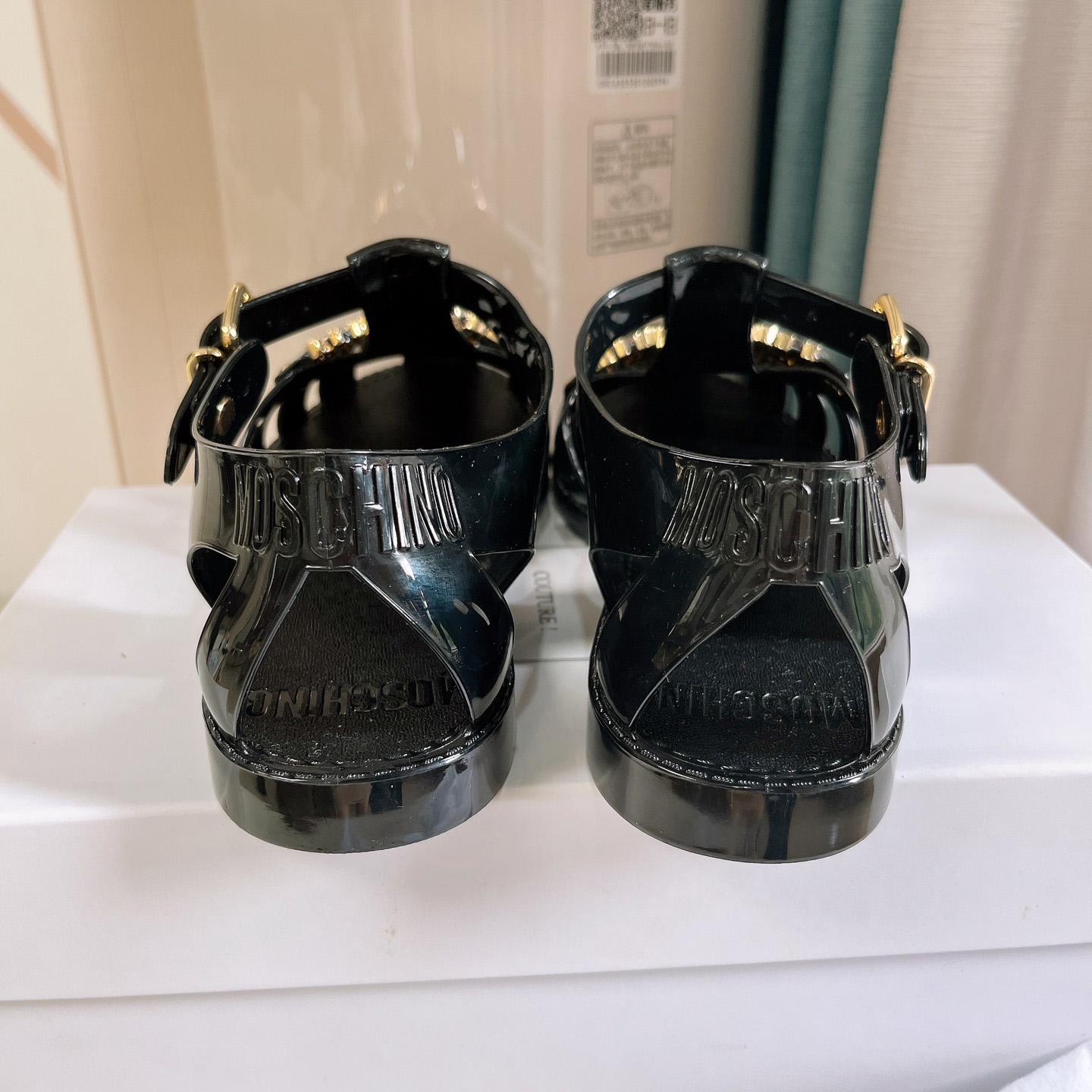 Moschino Logo-plaque Closed-Toe Sandals - PerfectKickZ