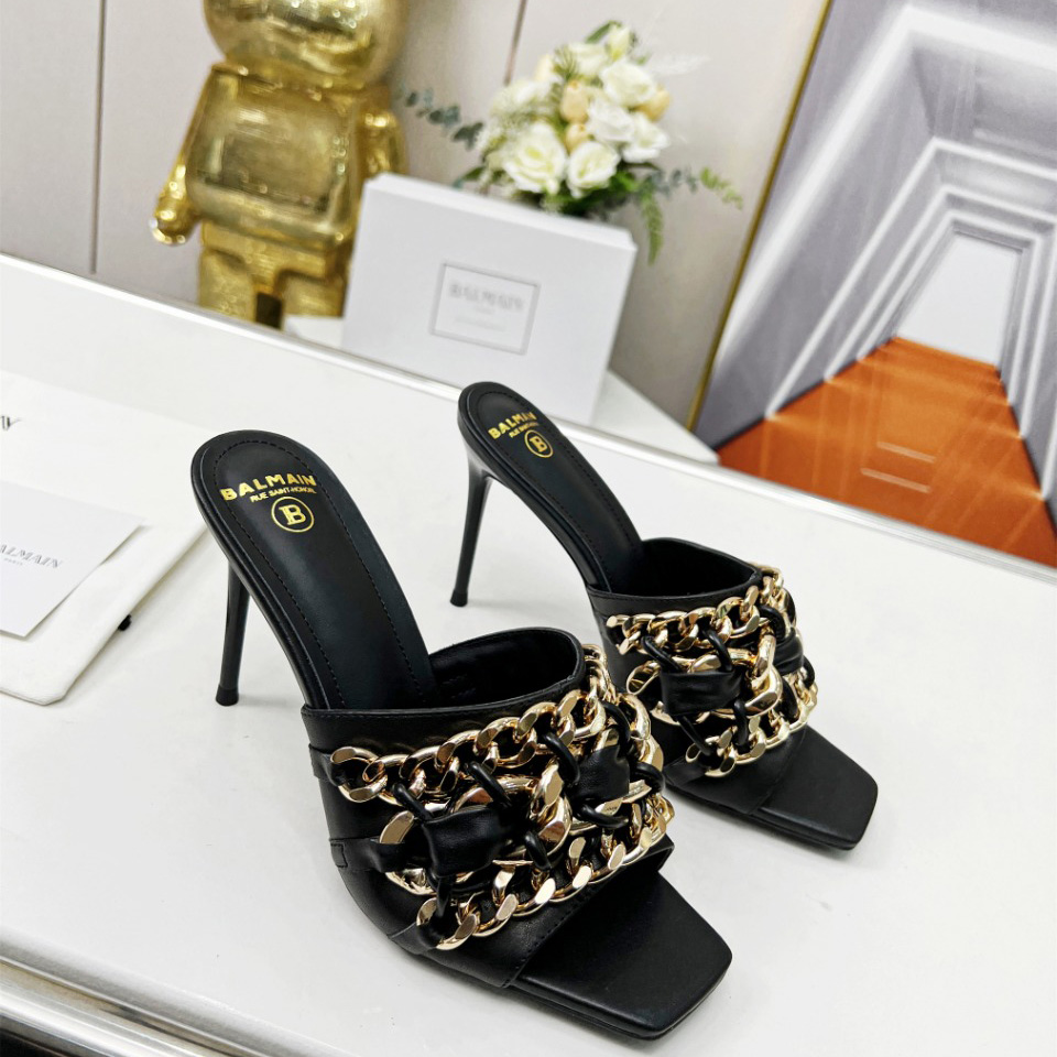 Balmain Chain-link Detail 95mm Pumps - PerfectKickZ