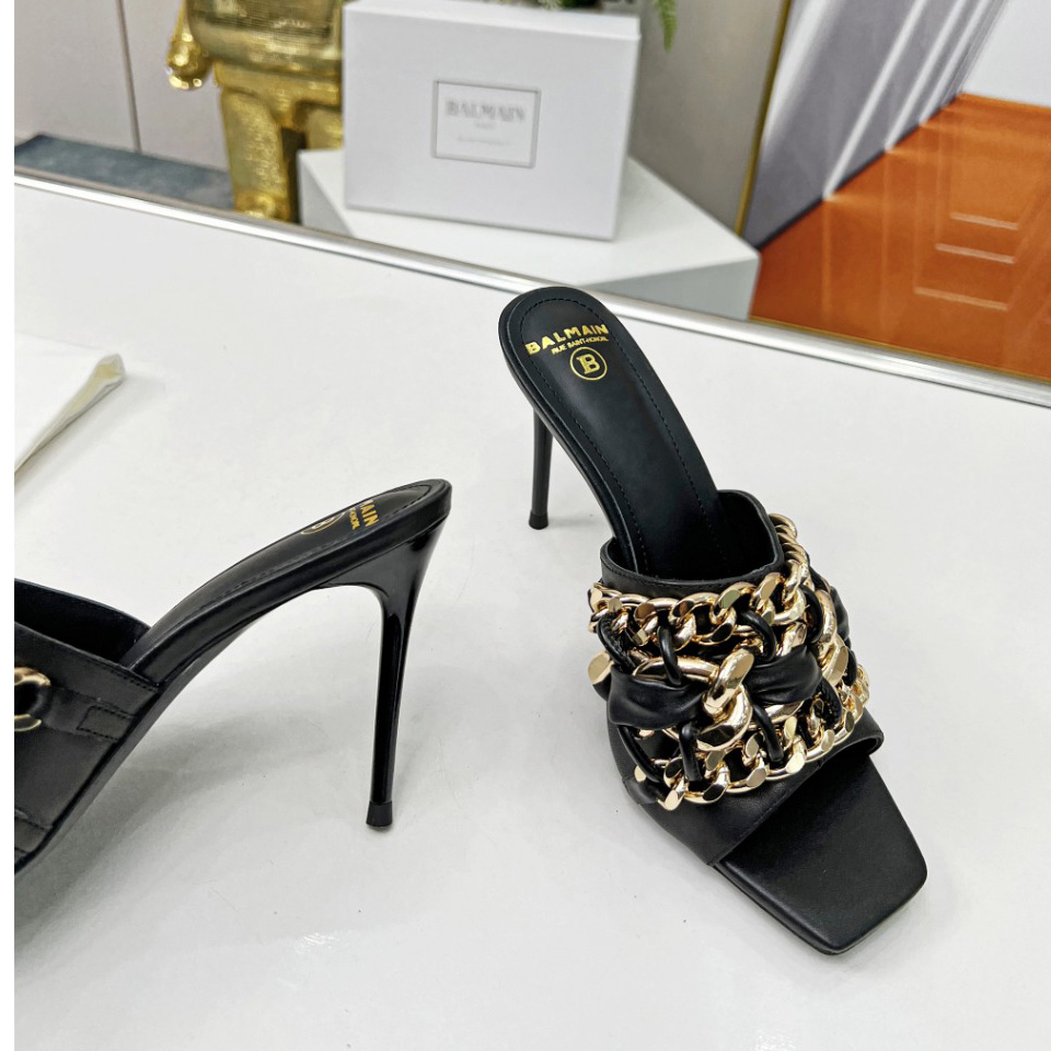 Balmain Chain-link Detail 95mm Pumps - PerfectKickZ