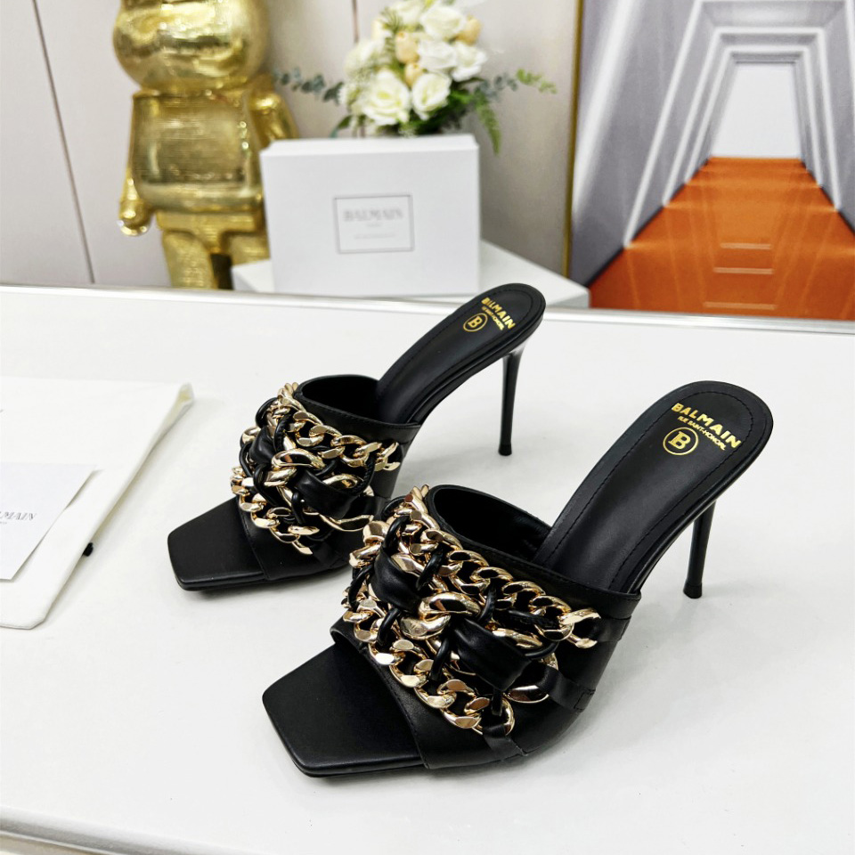 Balmain Chain-link Detail 95mm Pumps - PerfectKickZ