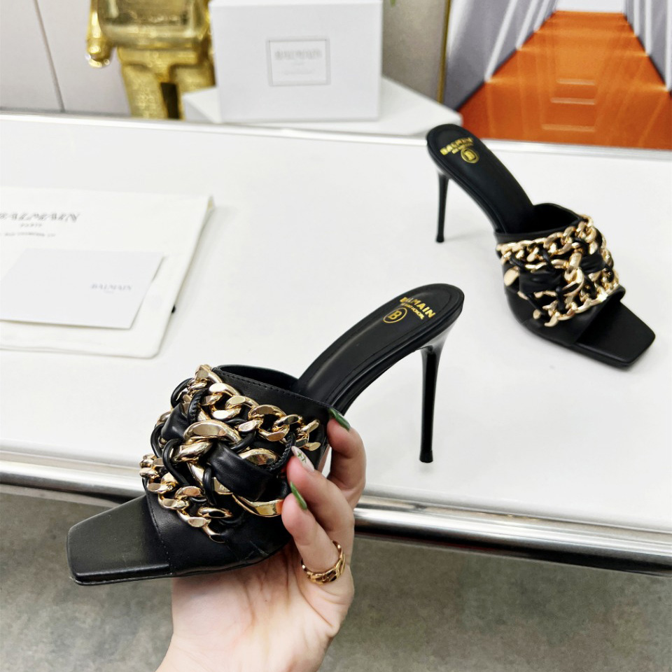 Balmain Chain-link Detail 95mm Pumps - PerfectKickZ