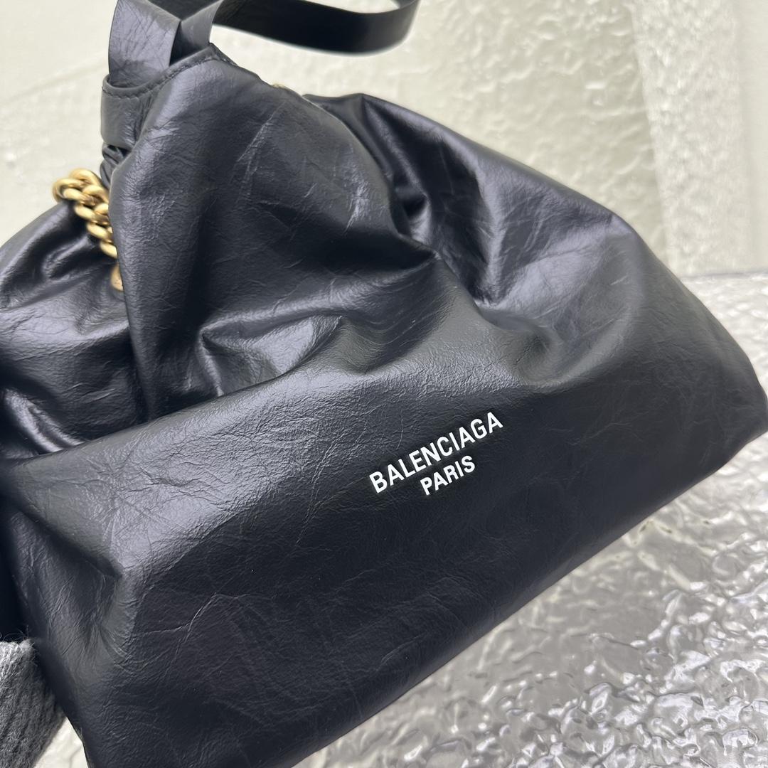 Balenciaga Women's Crush Small Tote Bag In Black - PerfectKickZ