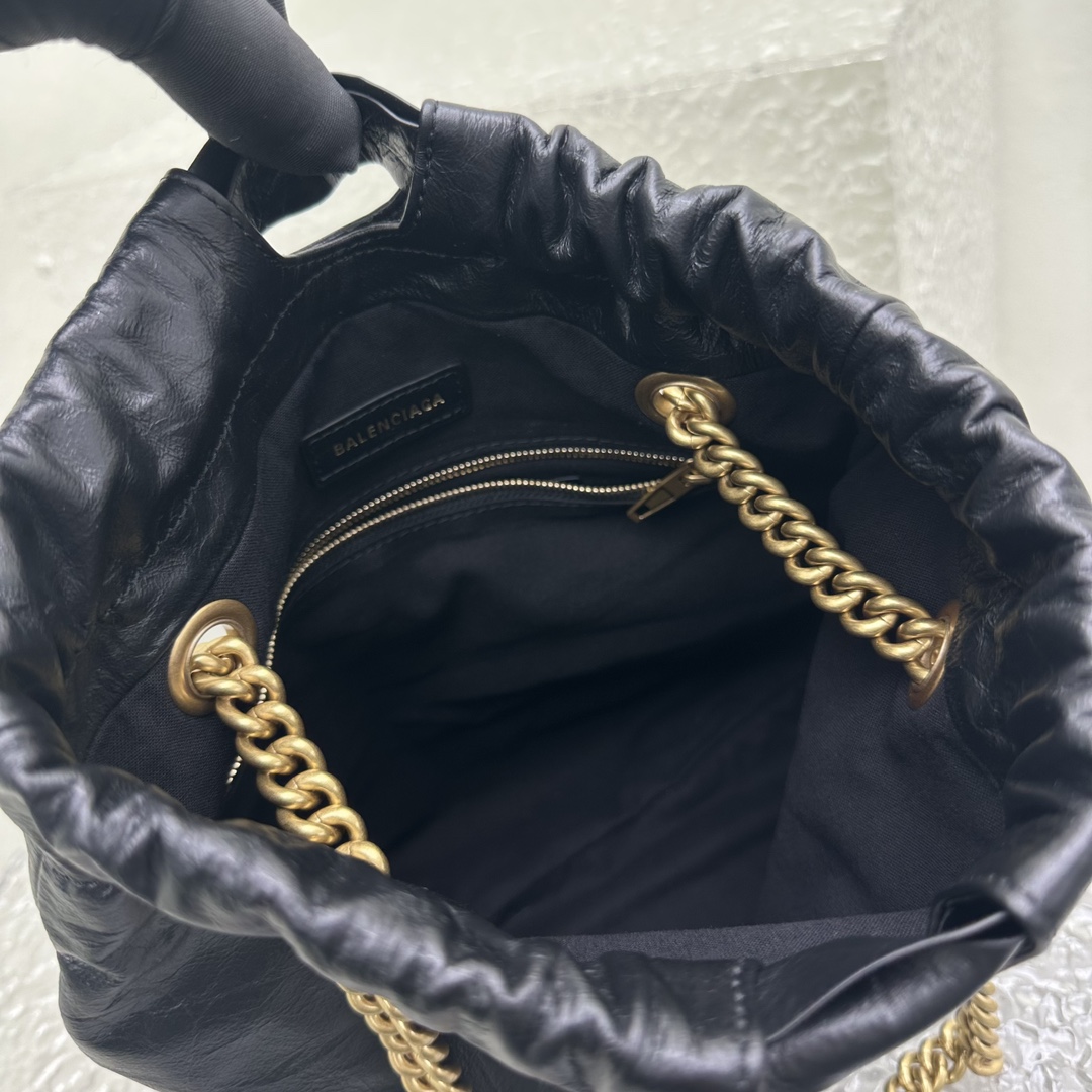 Balenciaga Women's Crush Small Tote Bag In Black - PerfectKickZ