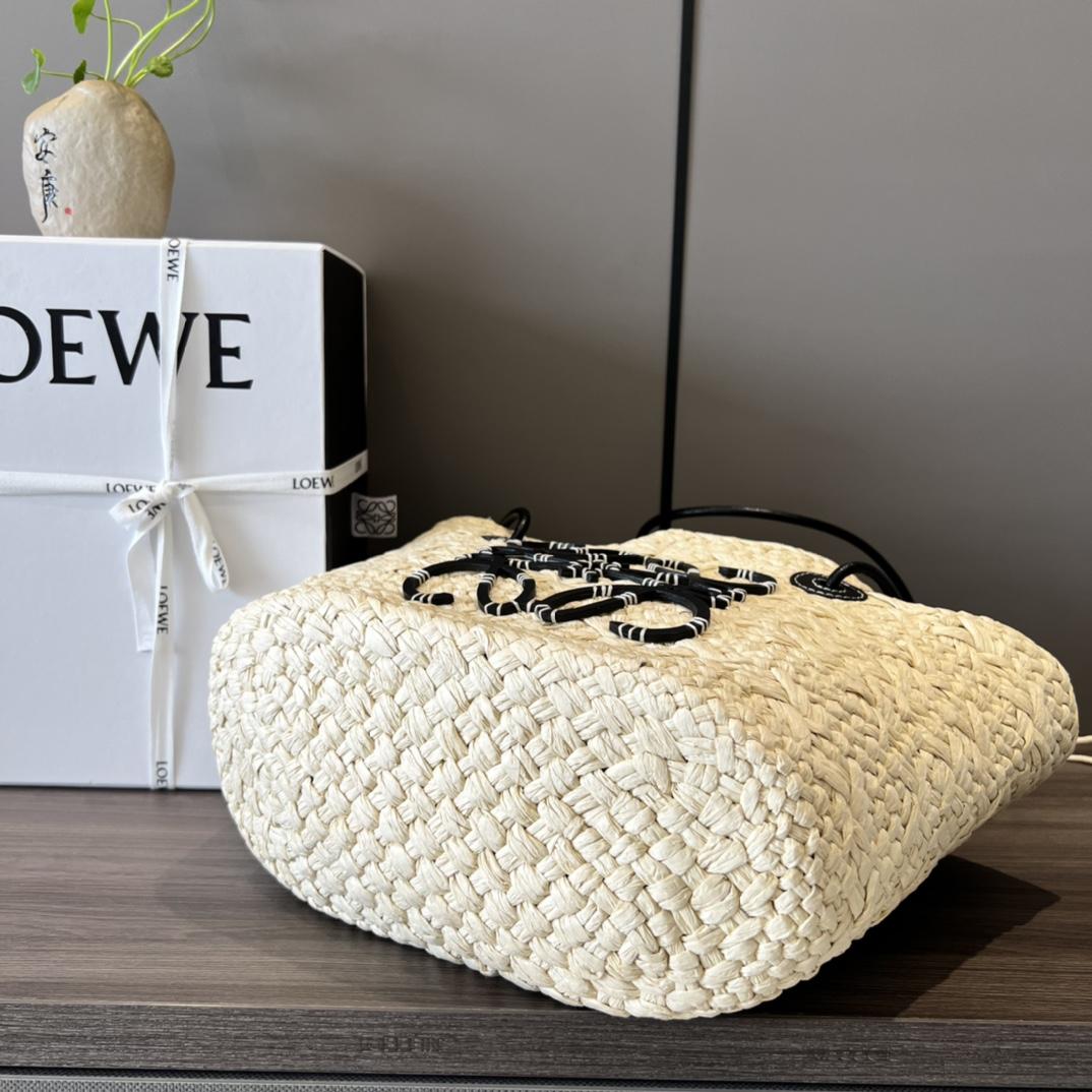 Loewe Small Anagram Basket Bag In Iraca Palm And Calfskin - PerfectKickZ