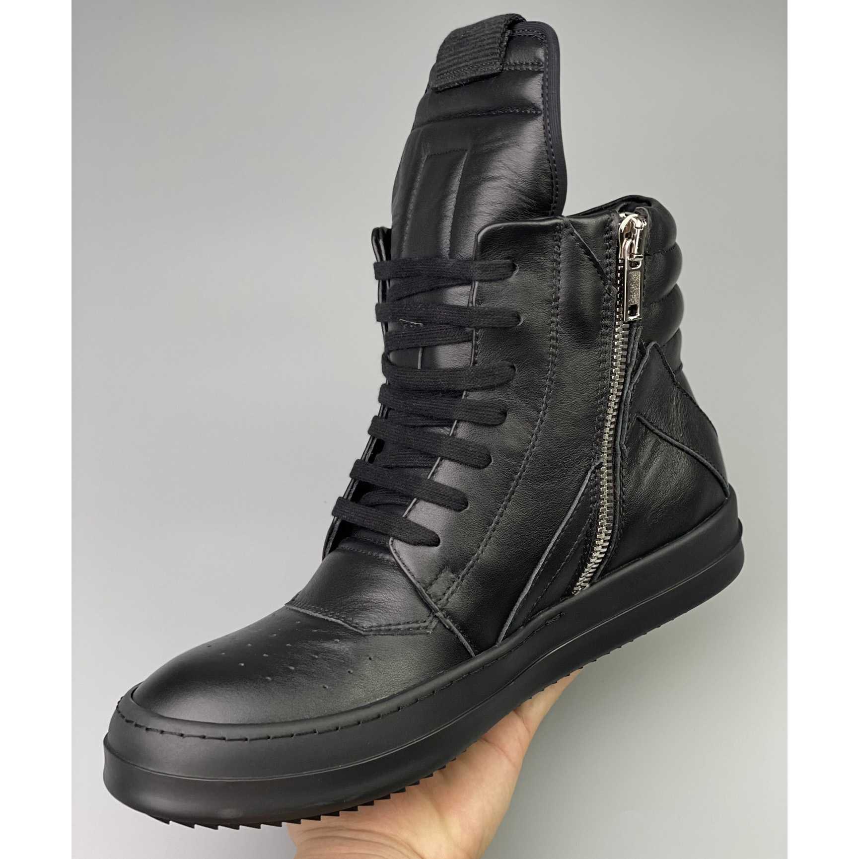 Rick Owens Leather High Top Sneakers - PerfectKickZ
