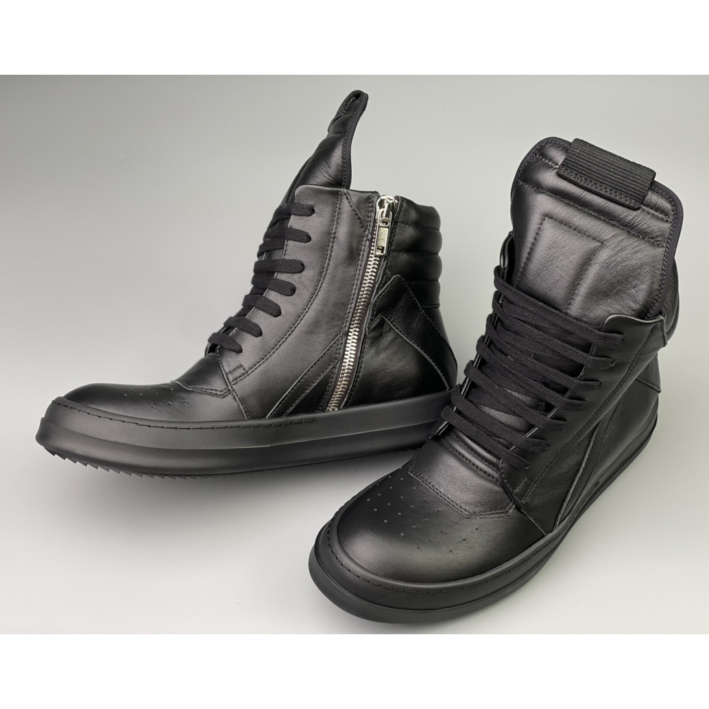 Rick Owens Leather High Top Sneakers - PerfectKickZ