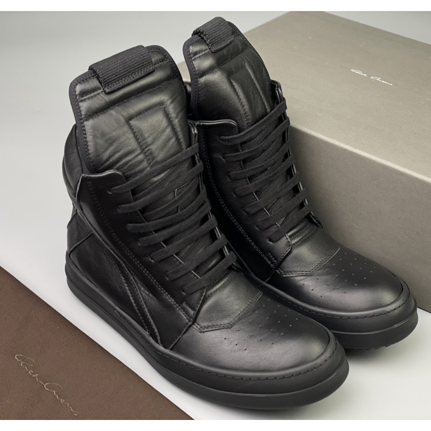 Rick Owens Leather High Top Sneakers - PerfectKickZ