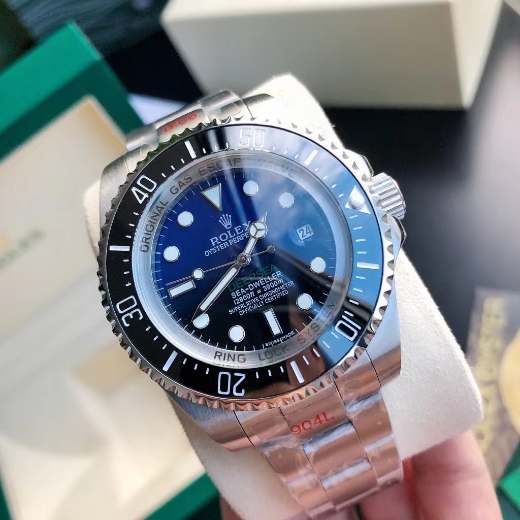 Rolex Men's Sea-Dweller Deep Sea James Cameron Edition Stainless Steel 44mm Deep Blue Dot Dial Watch - PerfectKickZ