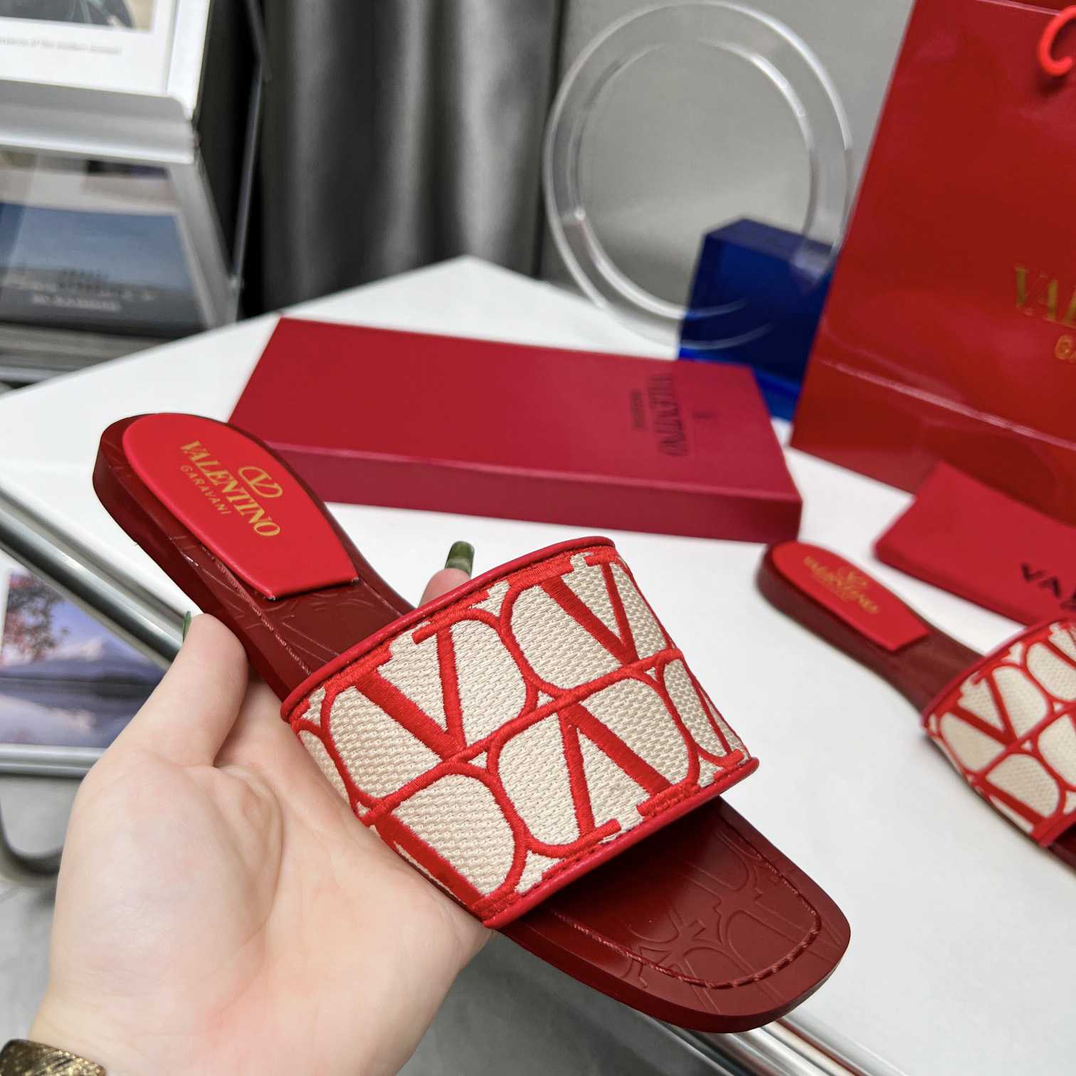 Valenti Toile Iconographe Slide Sandal  - PerfectKickZ