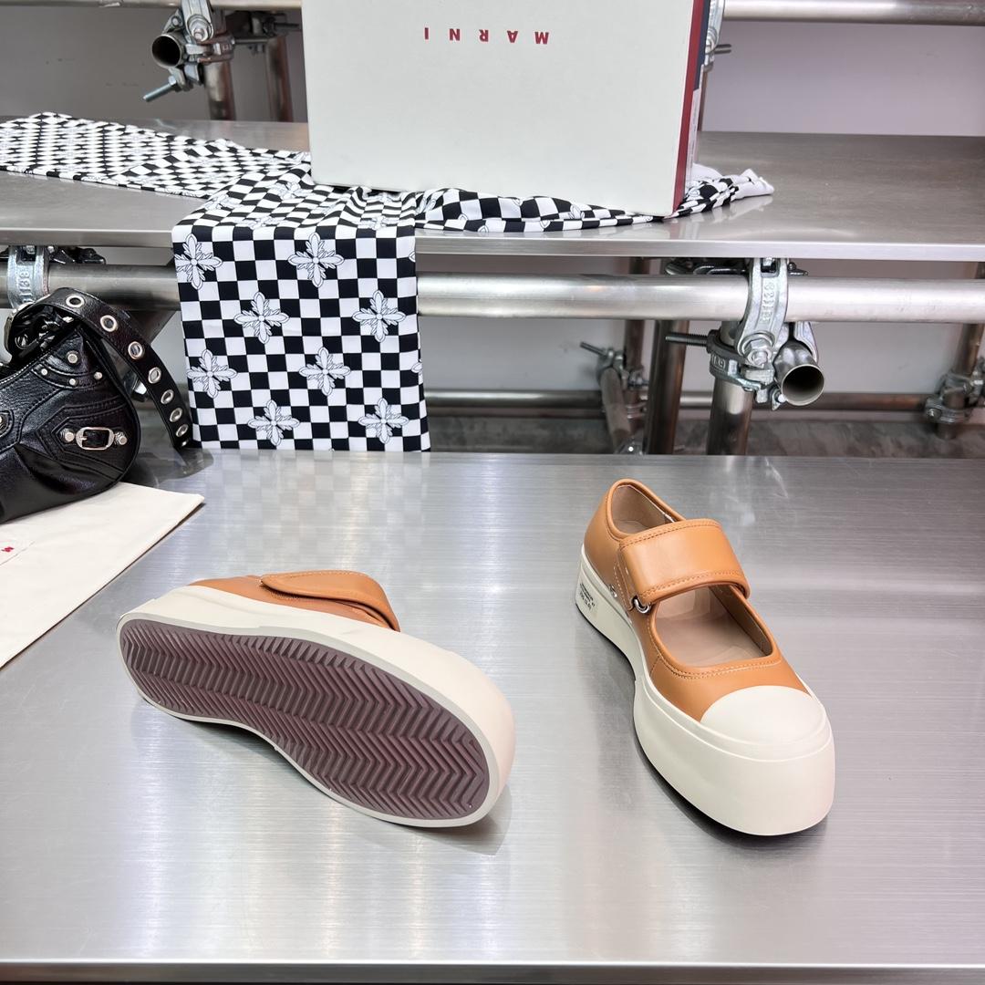 Marni Brown nappa leather mary jane sneaker - PerfectKickZ