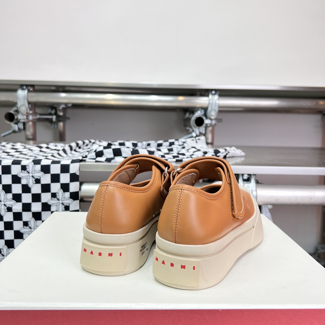 Marni Brown nappa leather mary jane sneaker - PerfectKickZ