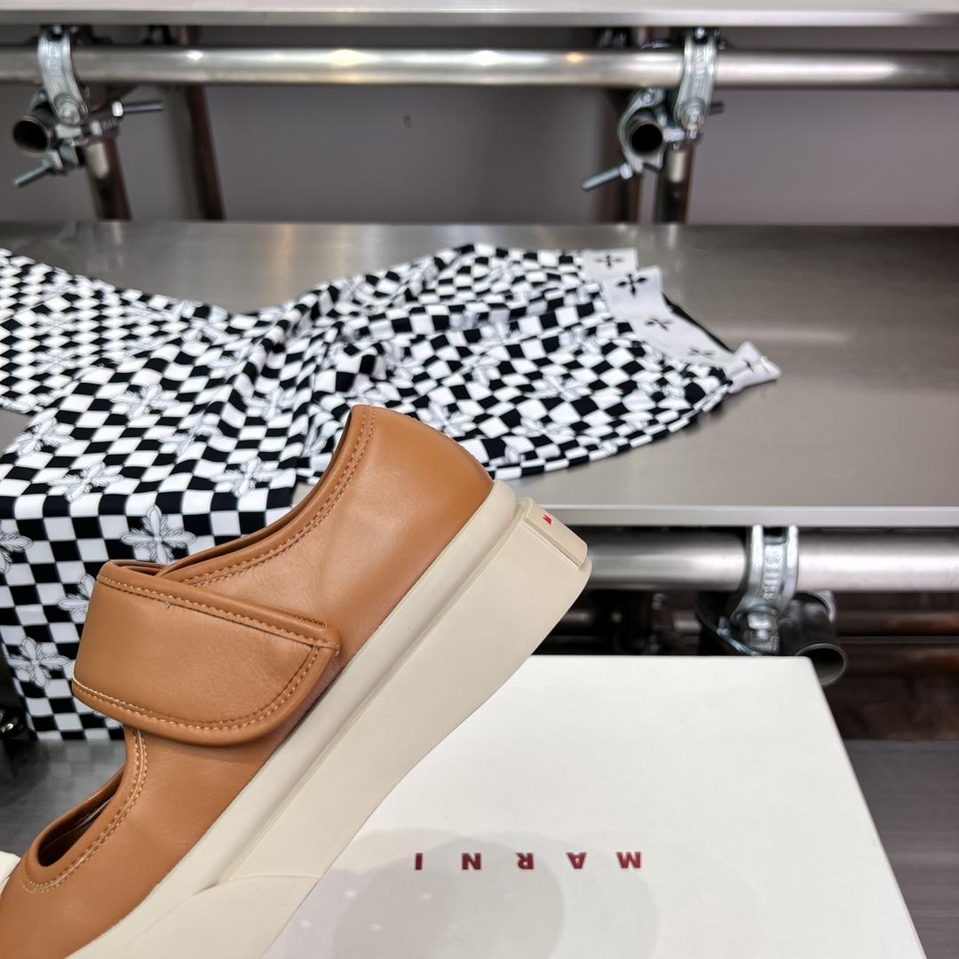 Marni Brown nappa leather mary jane sneaker - PerfectKickZ