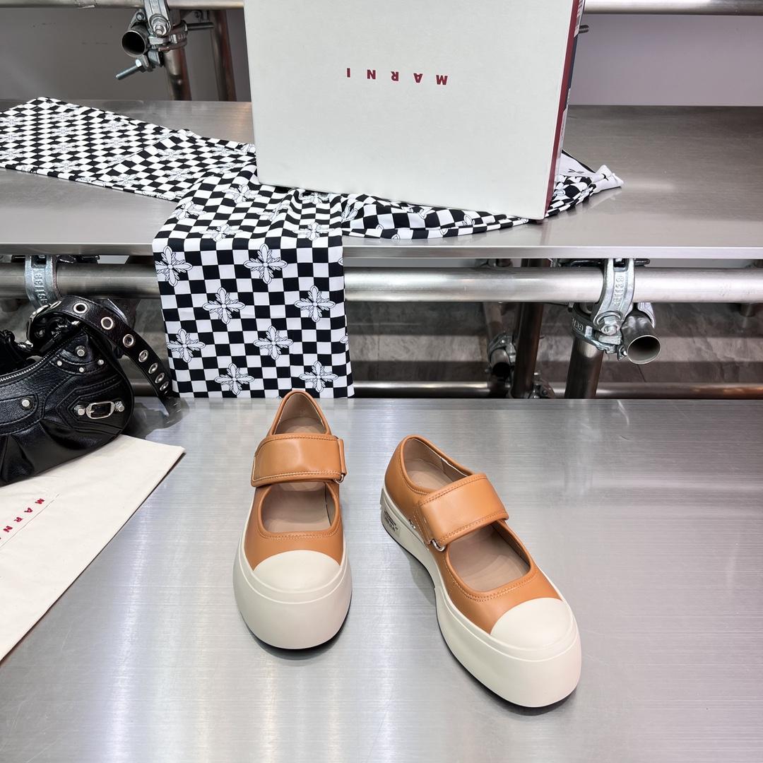 Marni Brown nappa leather mary jane sneaker - PerfectKickZ