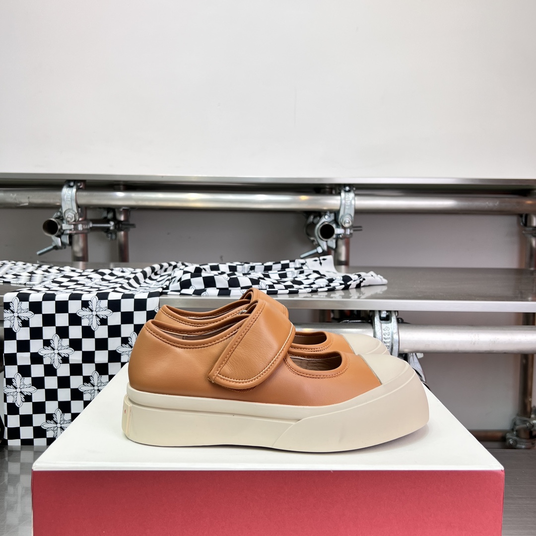Marni Brown nappa leather mary jane sneaker - PerfectKickZ