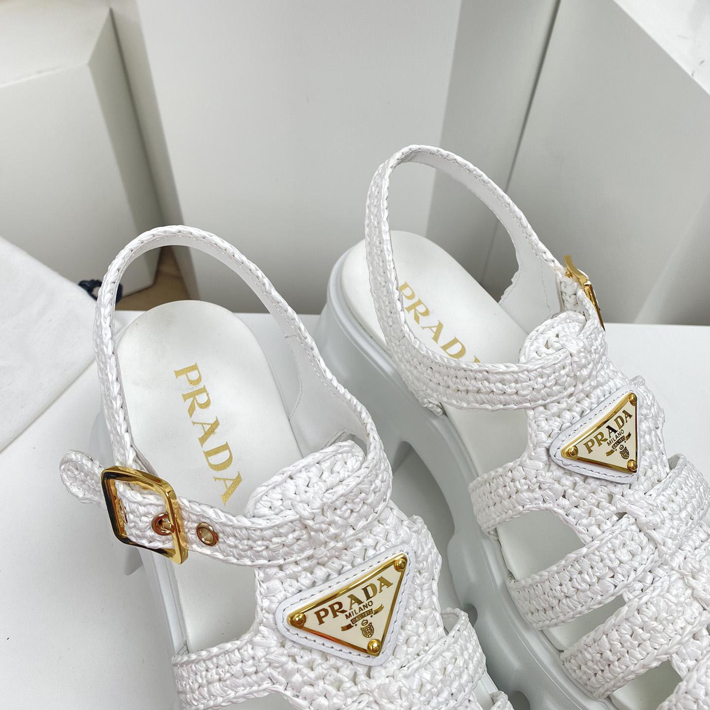 Prada Monolith Crochet Cage Sandals - PerfectKickZ