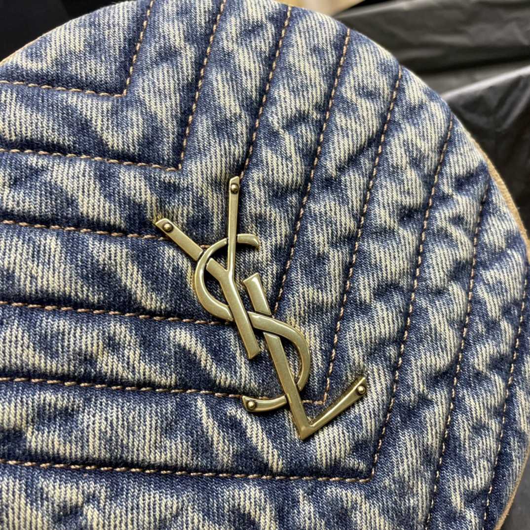 Saint Laurent Nile Round Matelassé Denim Bag (17-17-5.5cm) - PerfectKickZ