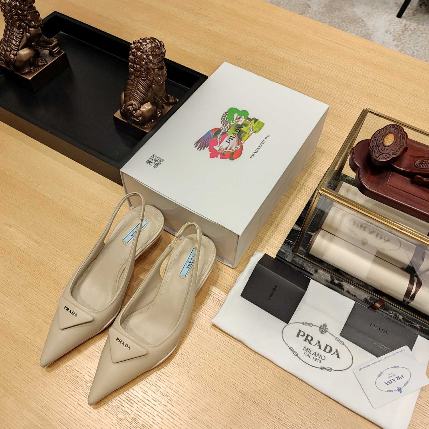 Prada Soft padded Leather Slingback Pumps - PerfectKickZ