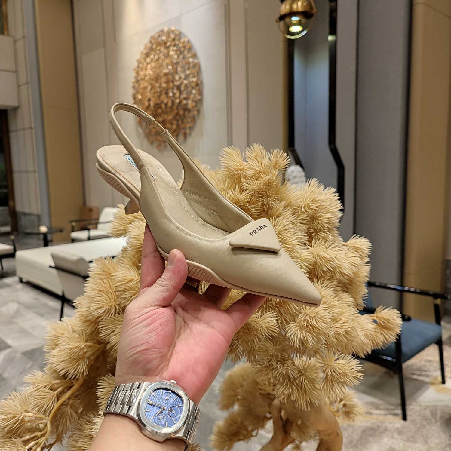 Prada Soft padded Leather Slingback Pumps - PerfectKickZ