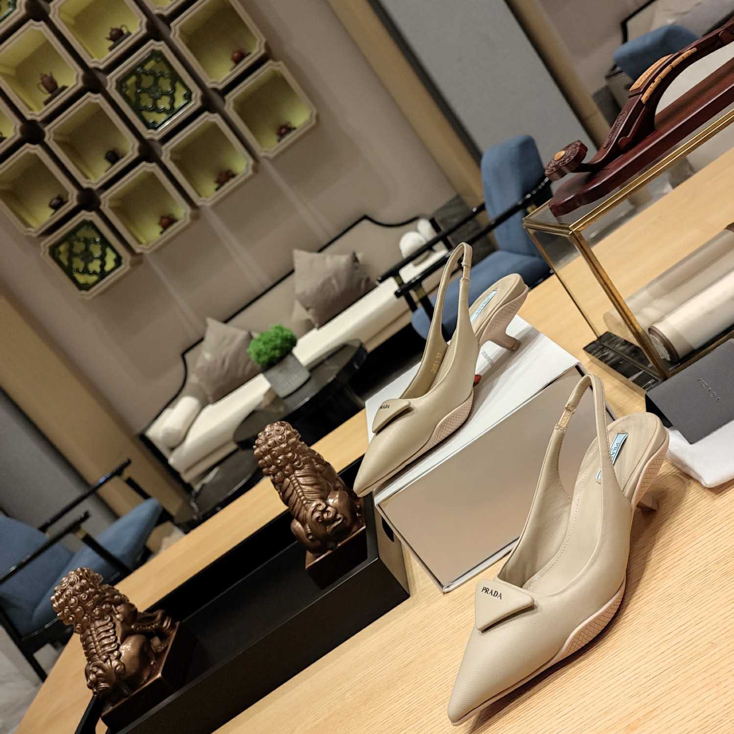 Prada Soft padded Leather Slingback Pumps - 