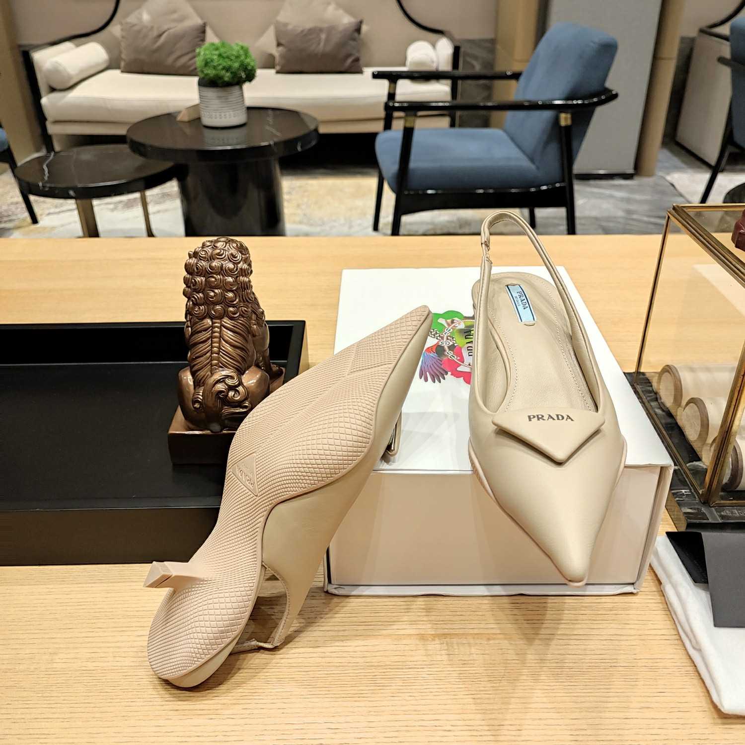 Prada Soft padded Leather Slingback Pumps - 