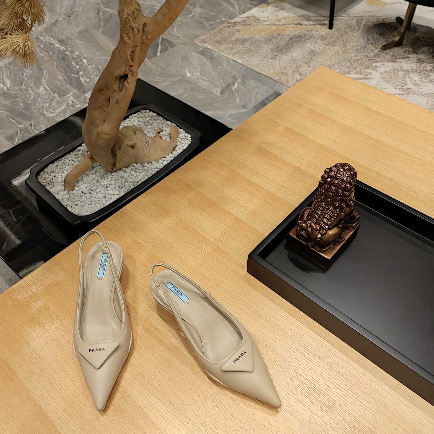 Prada Soft padded Leather Slingback Pumps - 
