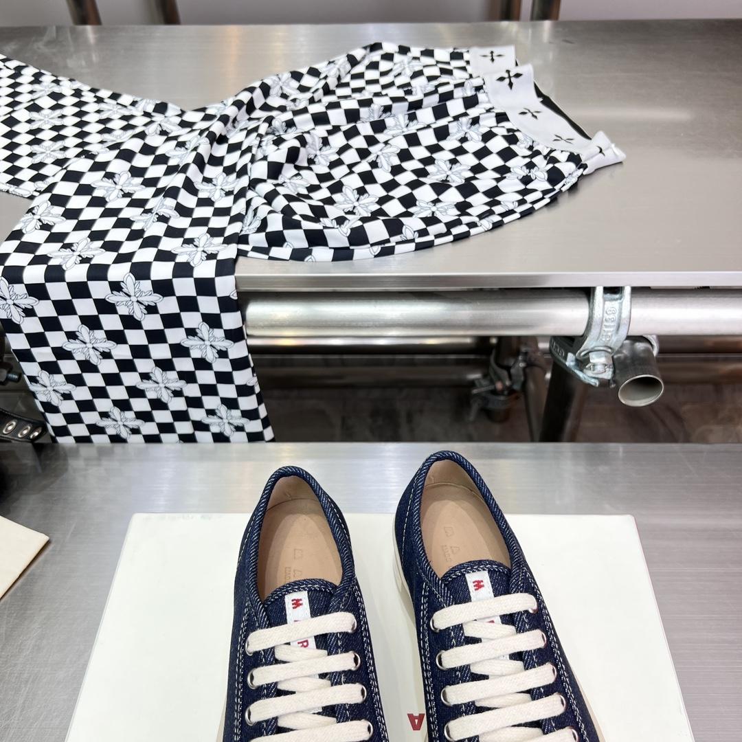 Marni Blue Denim Pablo Lace-up Sneaker - PerfectKickZ