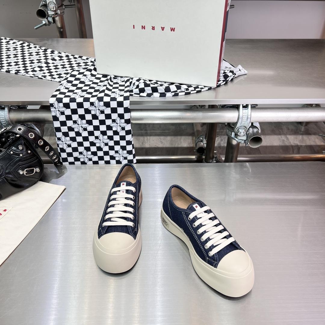 Marni Blue Denim Pablo Lace-up Sneaker - PerfectKickZ