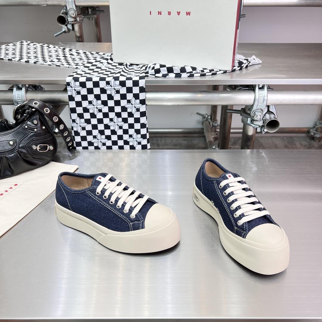 Marni Blue Denim Pablo Lace-up Sneaker - PerfectKickZ