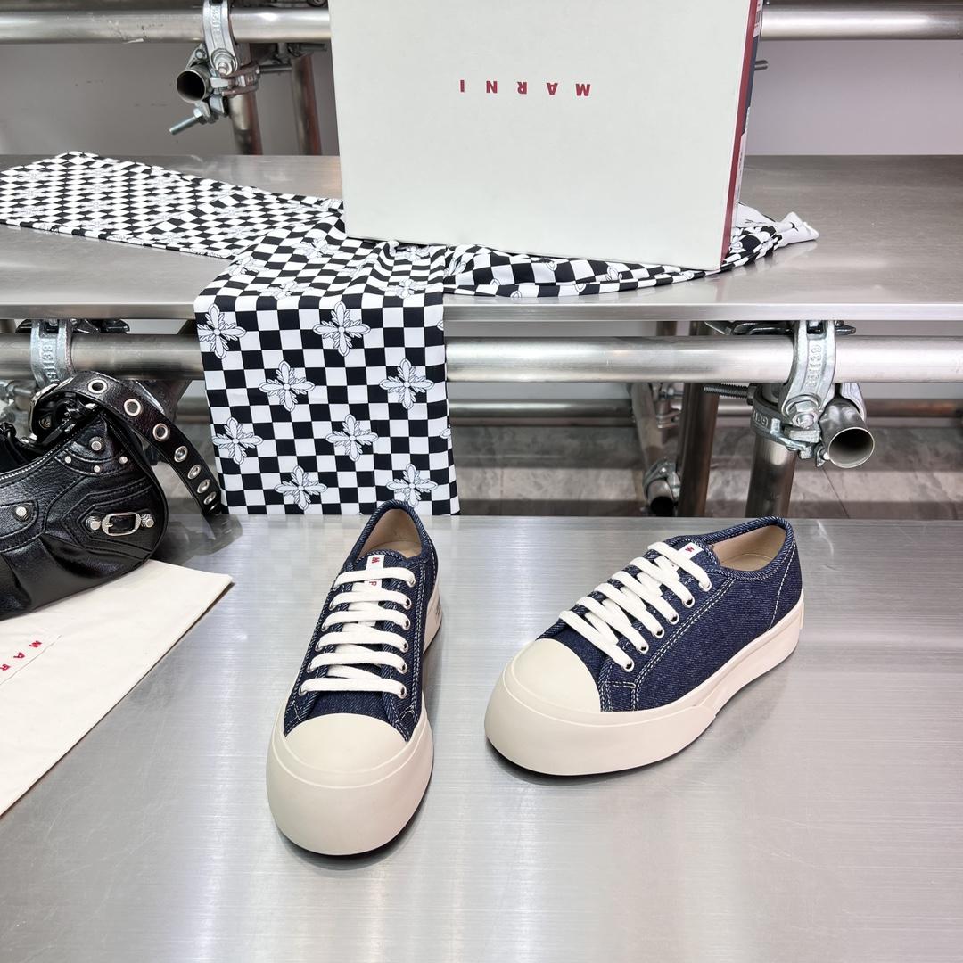 Marni Blue Denim Pablo Lace-up Sneaker - PerfectKickZ