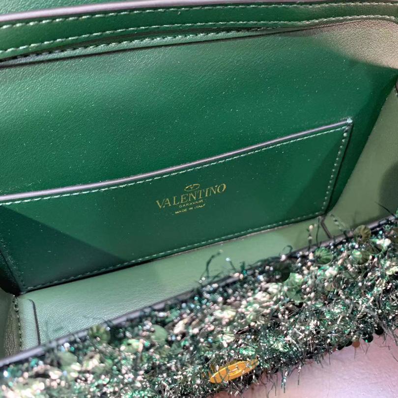 Valenti Leather Baguette Bag With Vlogo Logo(20-11-5cm) - PerfectKickZ