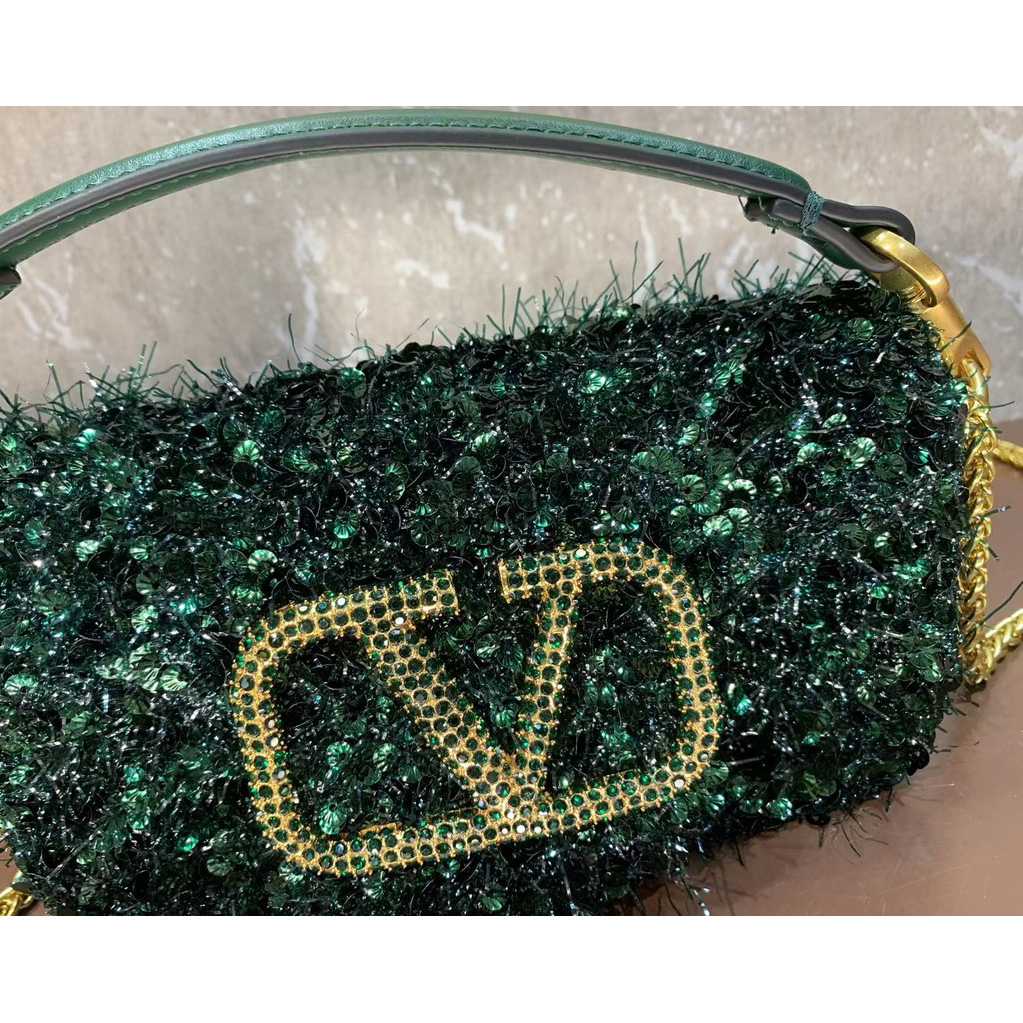 Valenti Leather Baguette Bag With Vlogo Logo(20-11-5cm) - PerfectKickZ