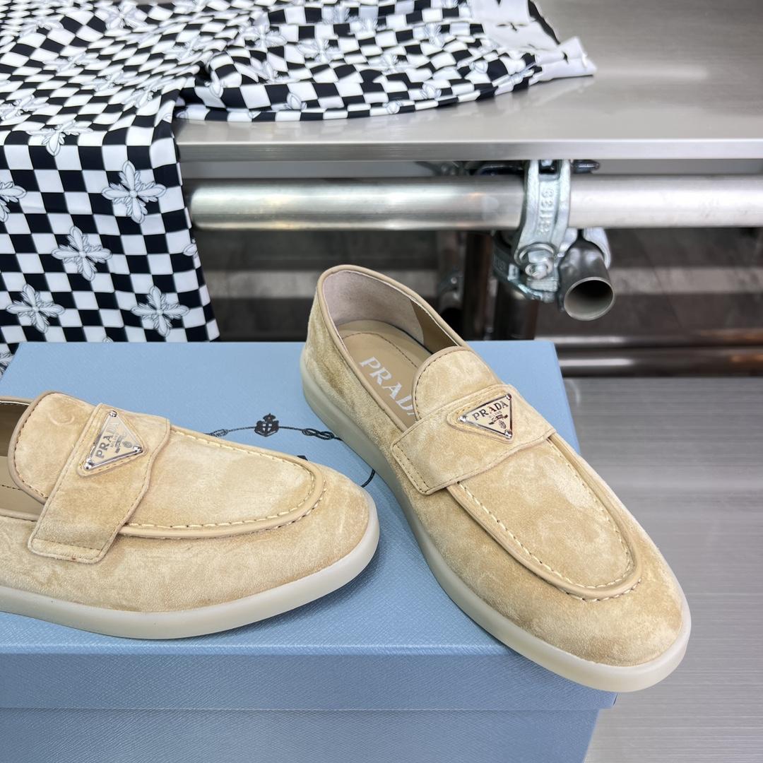 Prada Suede Leather Loafers - PerfectKickZ