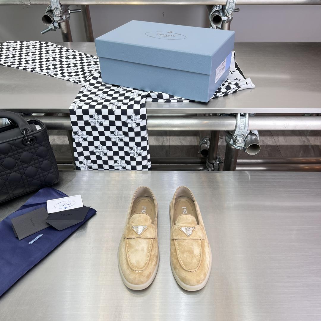 Prada Suede Leather Loafers - PerfectKickZ