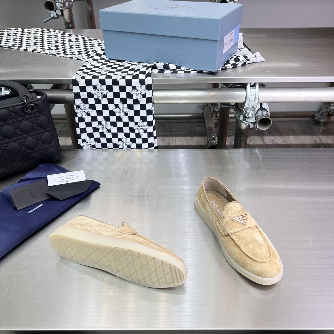 Prada Suede Leather Loafers - PerfectKickZ