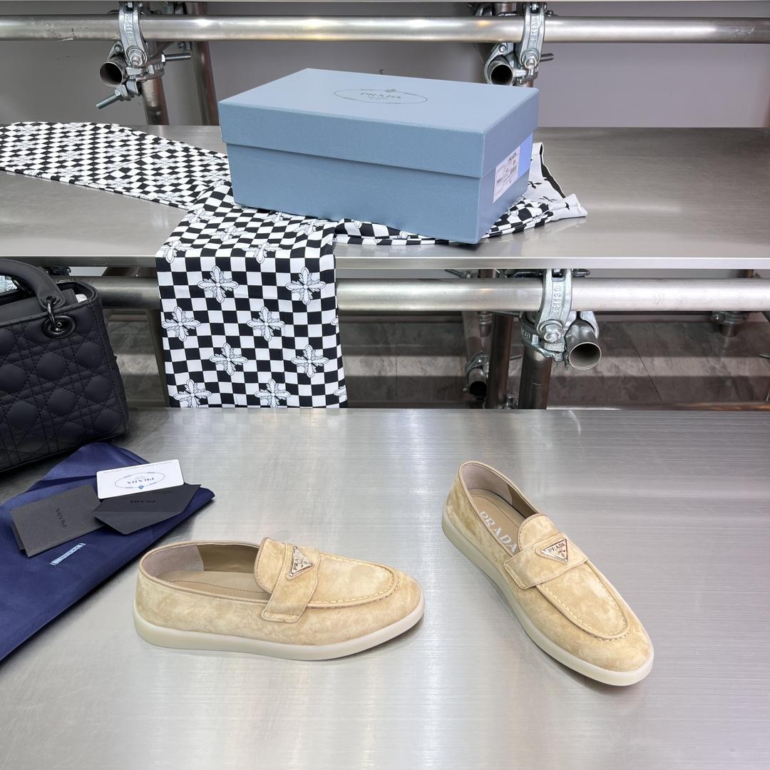 Prada Suede Leather Loafers - PerfectKickZ