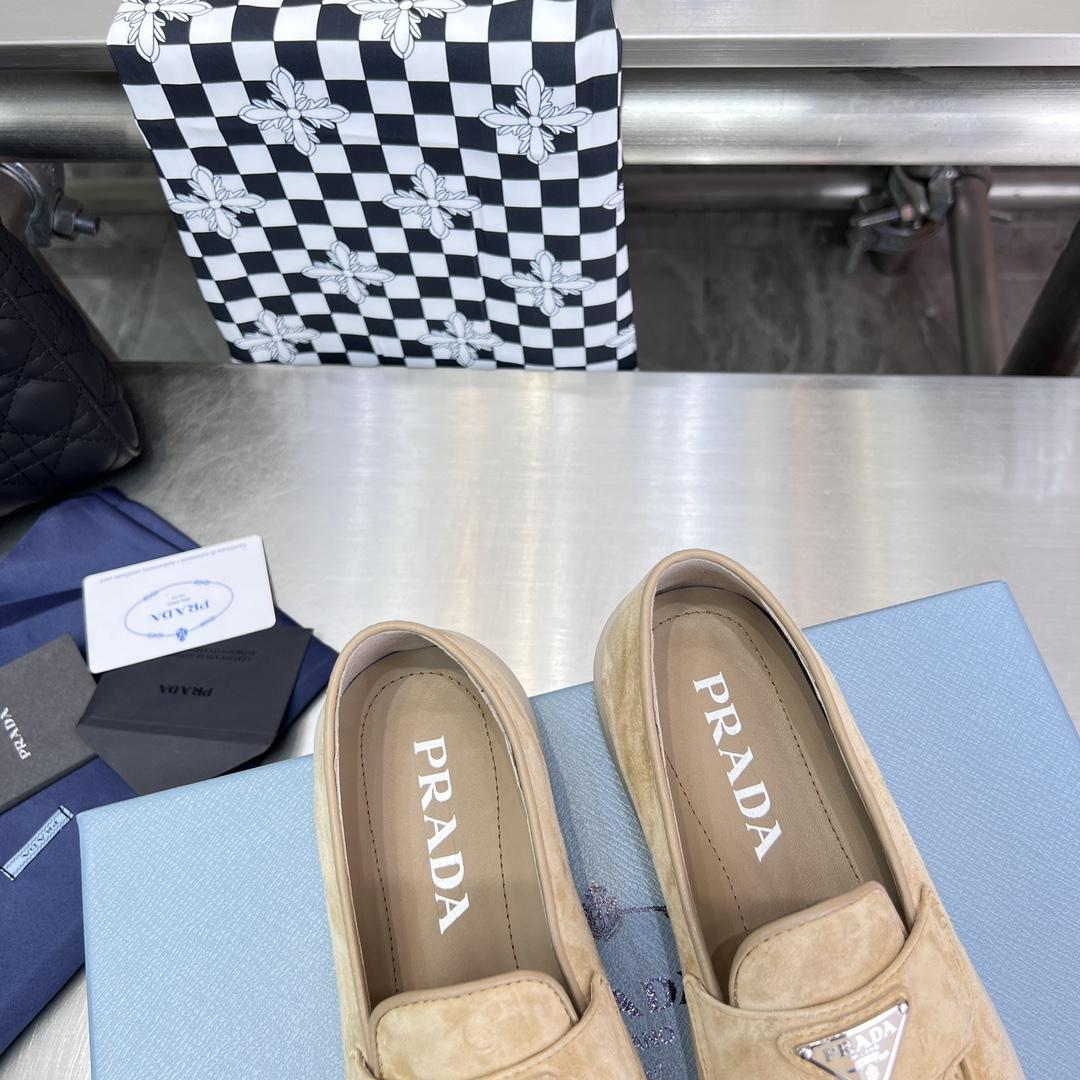 Prada Suede Leather Loafers - PerfectKickZ