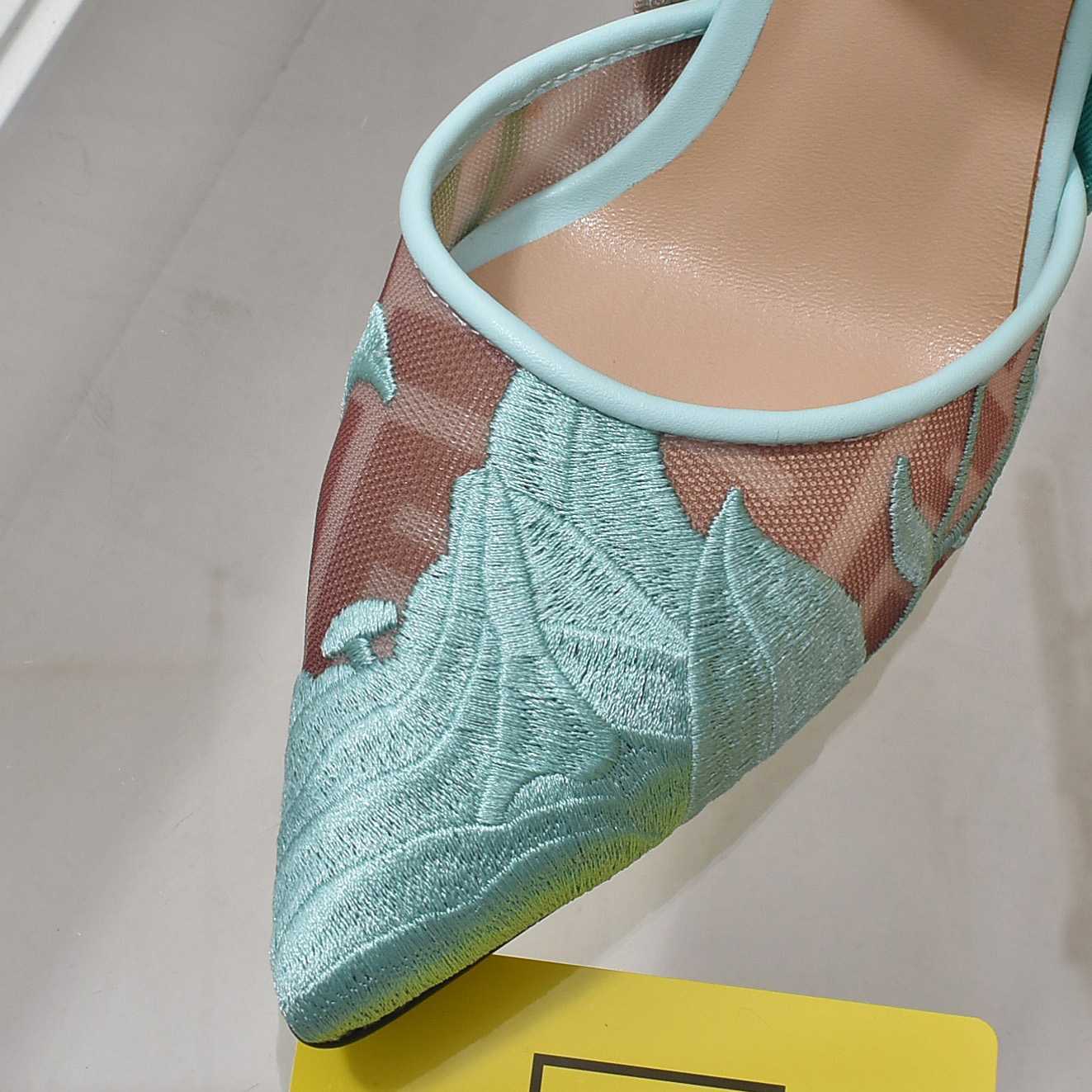 Fendi Colibrì Beige Mesh High-heeled Slingbacks - PerfectKickZ
