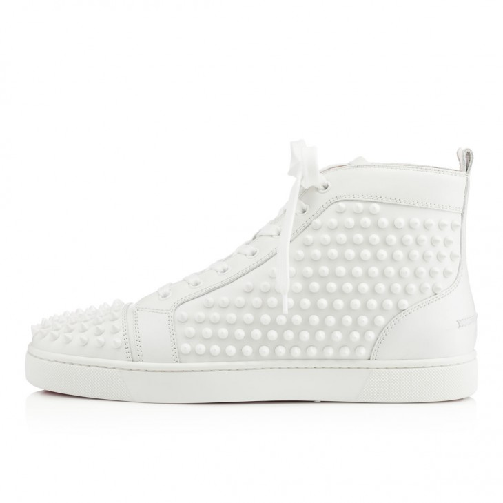 Christian Louboutin Louis Spikes Sneakers - Calf leather And Spikes - White - PerfectKickZ