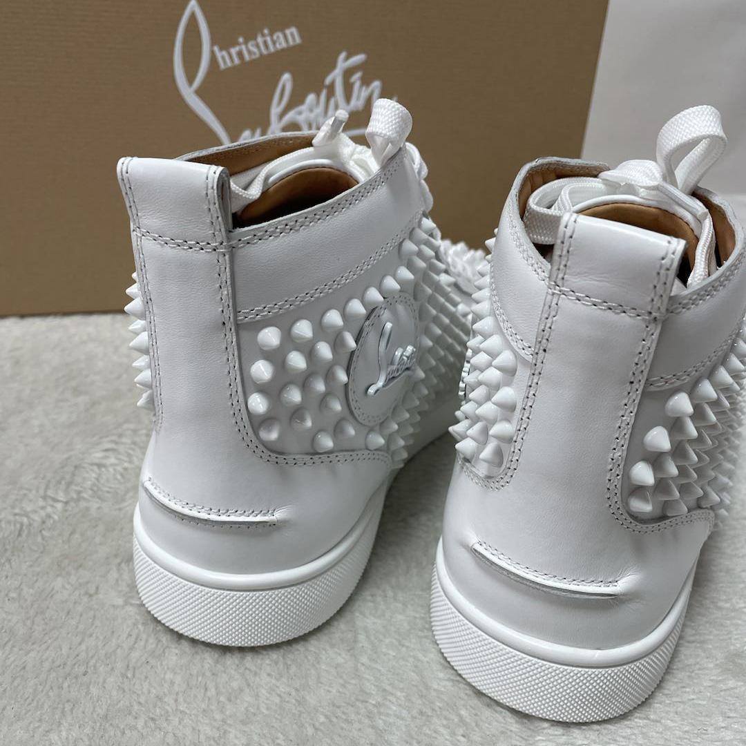 Christian Louboutin Louis Spikes Sneakers - Calf leather And Spikes - White - PerfectKickZ