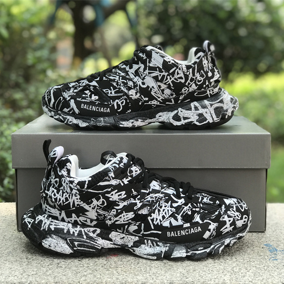 Balenciaga Track Graffiti Sneaker In Black - PerfectKickZ