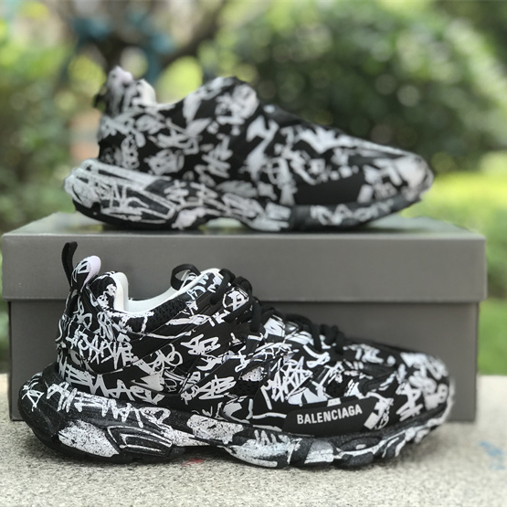 Balenciaga Track Graffiti Sneaker In Black - PerfectKickZ
