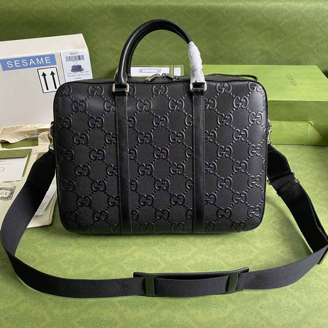 Gucci GG Embossed Briefcase(40-29-6cm) - PerfectKickZ