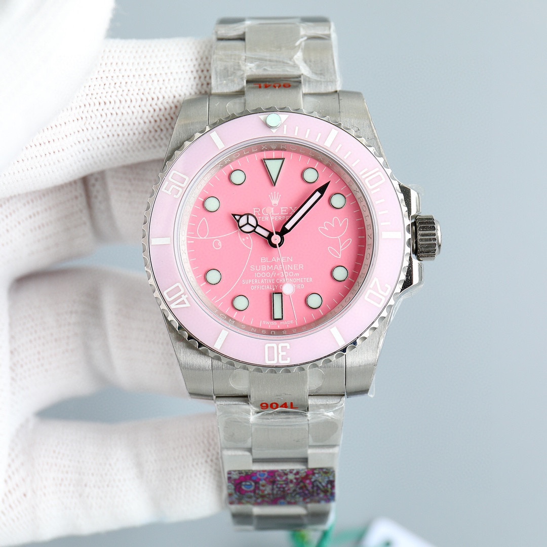 Rolex Submariner Pink Dial Watch - PerfectKickZ