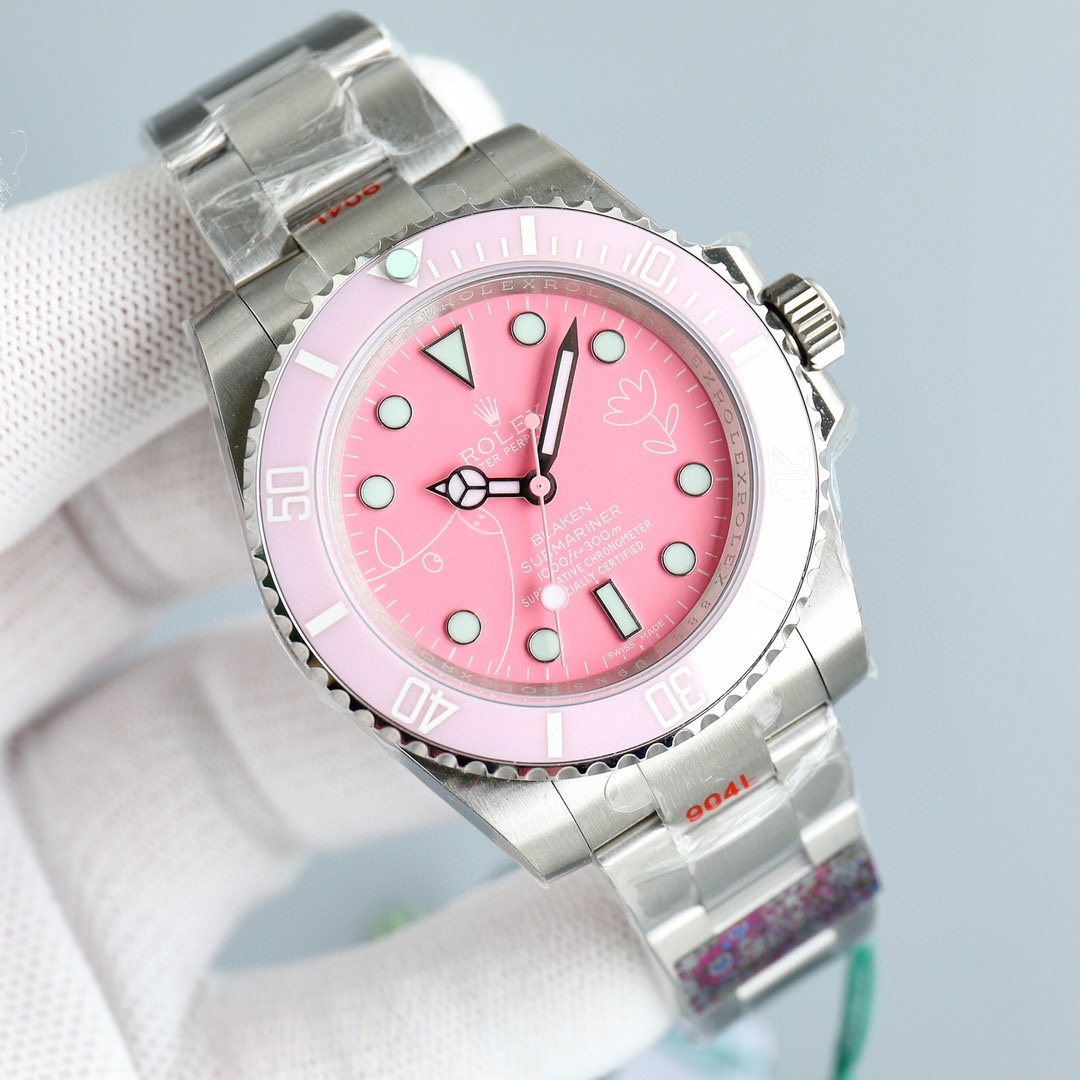 Rolex Submariner Pink Dial Watch - PerfectKickZ